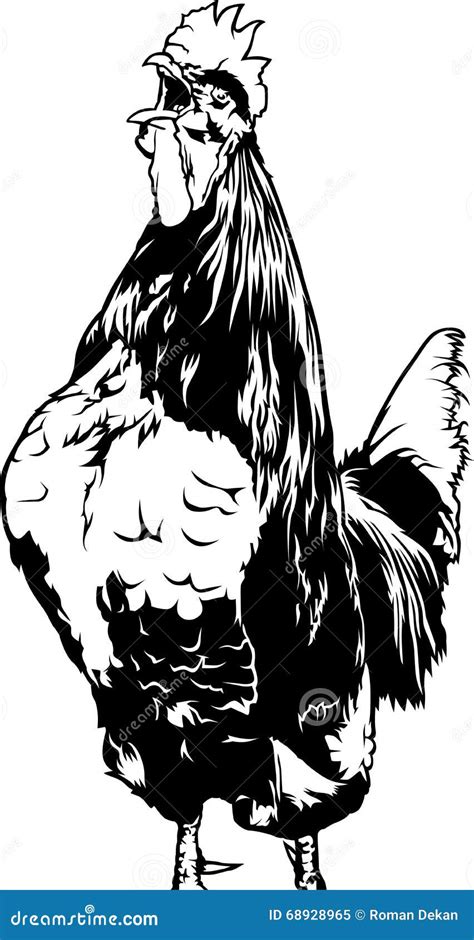 Crowing Rooster Silhouette. Farm Animal Icon Vector Illustration ...