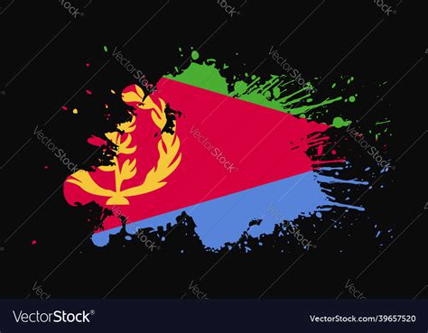 Eritrea flag with grunge effect design Royalty Free Vector