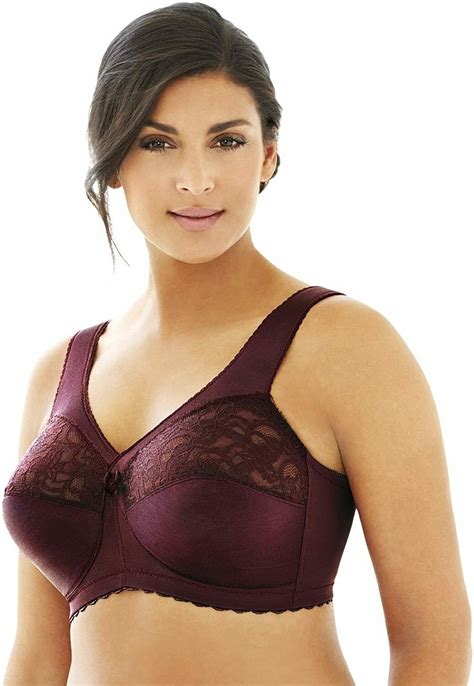 GLAMORISE Burgundy Magic Lift Wireless Support Bra, US 50J, UK 50J ...