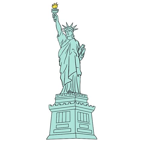 How to Draw the Statue of Liberty - Really Easy Drawing Tutorial