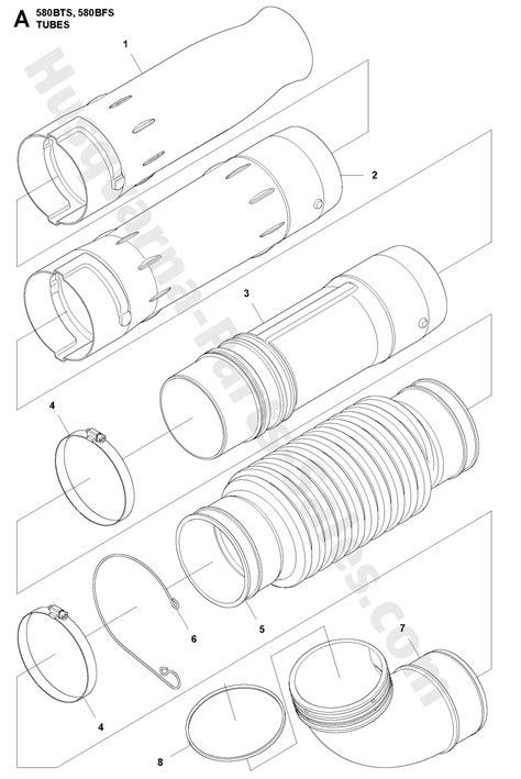 580BTS Husqvarna Backpack Blowers Tube Parts