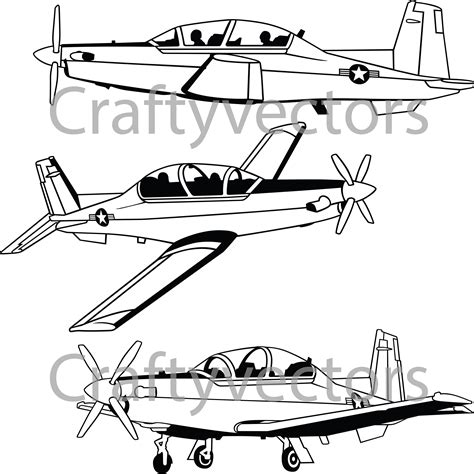 Beechcraft T-6 Texan II Vector File SVG | Etsy