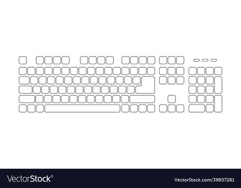 Keyboard linear style for computer flat Royalty Free Vector