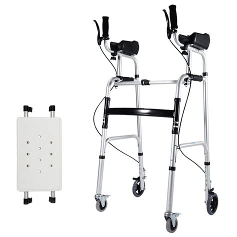 Buy Folding Upright Rolling Walkers with Brakes Forearm Support Seniors Lightweight Aluminum ...