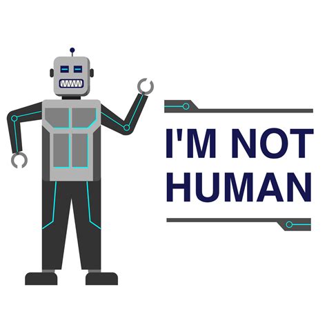 i'm not human. robot vector illustration 4964515 Vector Art at Vecteezy