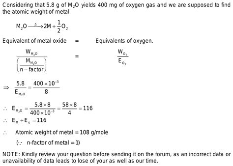 a metal oxide formula is M2O it can be thermally decomposite to the ...