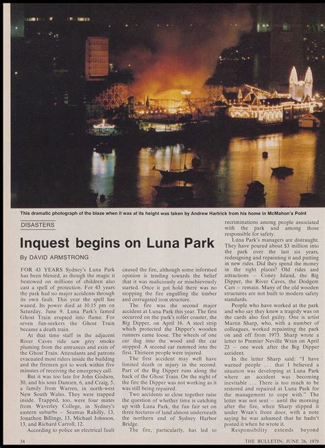 Luna Park Ghost Train fire 1979 | The Dictionary of Sydney