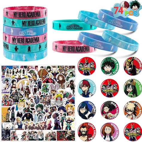 Buy My Hero Academia Merch, 74 Pack Birthday Party Favors Set Include ...