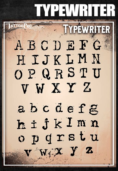 Typewriter Font – Tattoo Pro Stencils