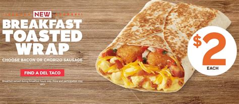 Del Taco Introduces New Breakfast Toasted Wrap - The Fast Food Post