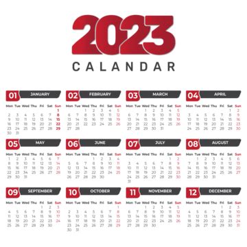 Calendar Design Template 2023, Calendar, 2023, Template Design PNG and Vector with Transparent ...