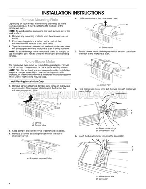 Whirlpool WMH31017HZ Microwave Oven Installation Instructions