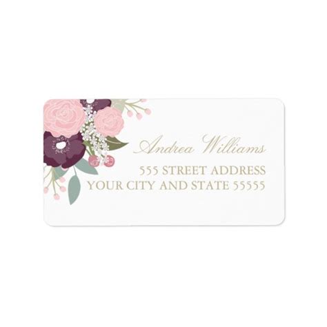 Large Floral Custom Return Address Labels | Zazzle.com