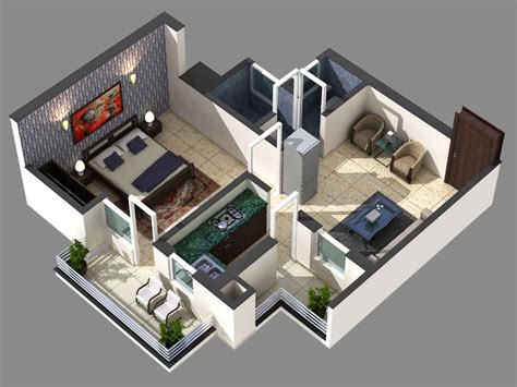 Simple 1 bhk house plan drawing - kioskbxe