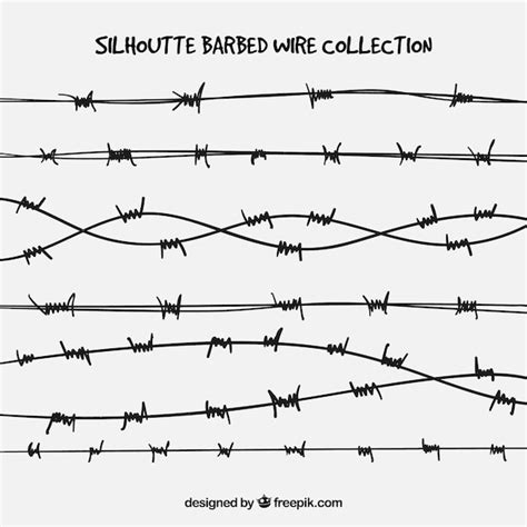 Free Vector | Barbed wire silhouette collection