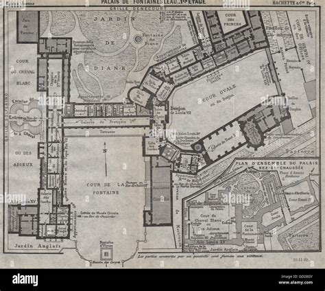 PALAIS DE FONTAINEBLEAU. 1er étage. 1st floor. Vintage map. Seine-et-Marne 1922 Stock Photo - Alamy