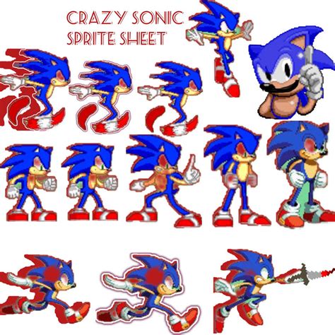 Mugen crazy Sonic sprite sheet by shadowXcode on DeviantArt