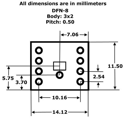 DFN-8 to DIP Adapter (3mm x 2mm – P0.50) Pack of 4 | Artekit Labs