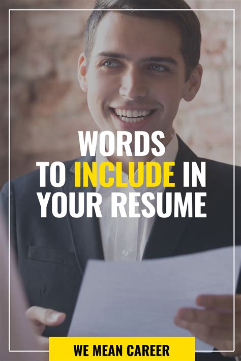 Words to Include In Your Resume | Job search tips, Resume writing tips, Resume words