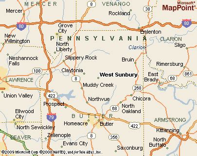 West Sunbury, Pennsylvania Area Map & More