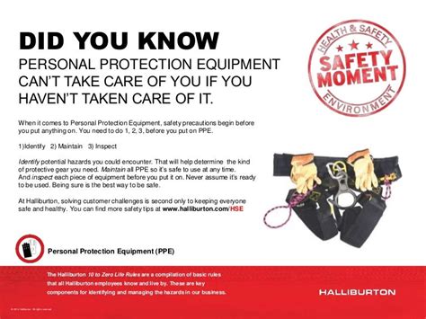 Safety Moment - Personal Protection Equipment