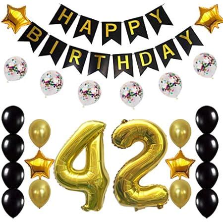 Amazon.com: 42nd Birthday Decorations Party Supplies Happy 42nd Birthday Confetti Balloons ...