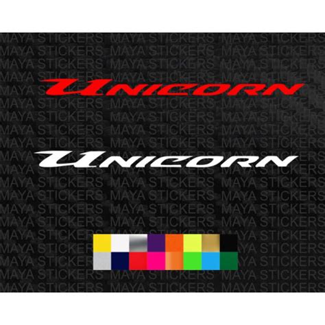 Honda unicorn logo stickers in custom colors and sizes