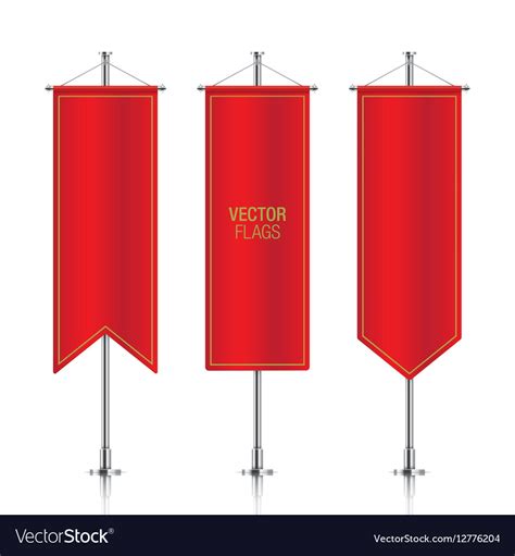 Red vertical banner flags isolated Royalty Free Vector Image