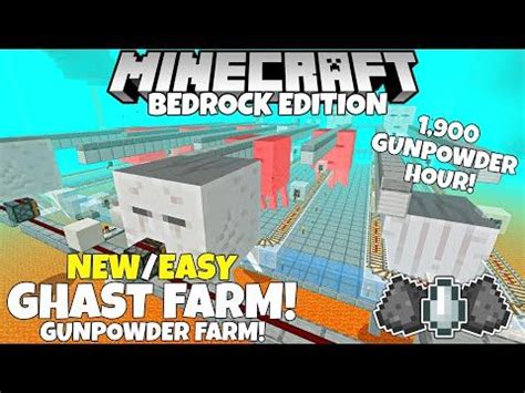 Minecraft Bedrock: NEW Ghast Farm Tutorial! 1,900 Gunpowder/Hour! MCPE Xbox Ps4 PC Switch ...