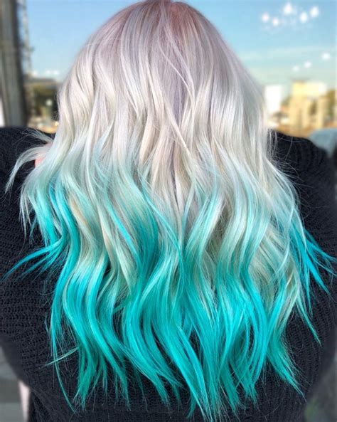 Cute Hair Colors, Pretty Hair Color, Ombre Hair Color, Hair Dye Colors, Blue Ombre, Weird Hair ...