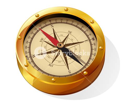 Golden Compass. Vector. Royalty-Free Stock Image - Storyblocks