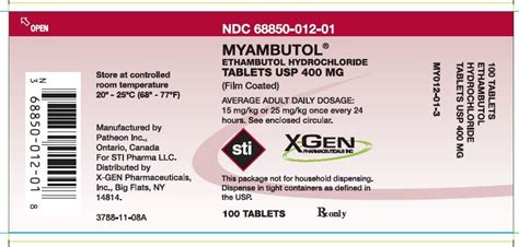 Myambutol - FDA prescribing information, side effects and uses