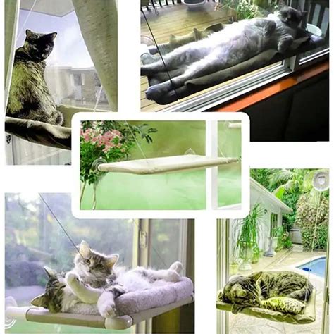 Pet Cat Bed Cat Window Seat Suction Cups Space Saving Cat Hammock Pet ...