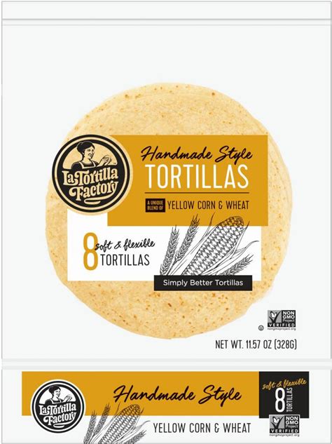 Non-GMO Hand Made Style Tortillas, Yellow Corn & Wheat - La Tortilla Factory