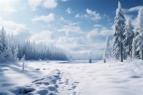 Premium AI Image | snowy landscape photography