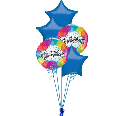 Congratulations Balloon Blue Bunch | Magic Balloons