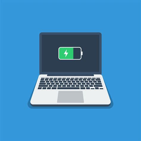 Laptop with charged battery icon concept. Flat vector illustration suitable for many purposes ...