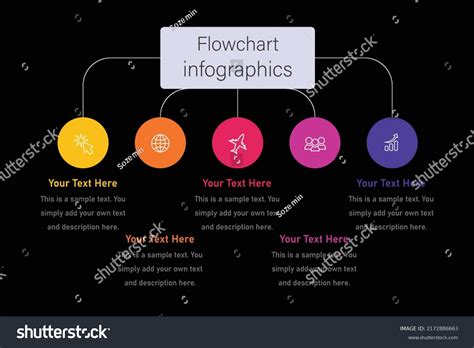 Circle Flowchart Scheme Infographics Chart Element Stock Vector ...