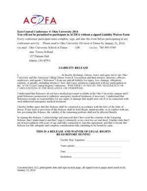 waiver of liability statement Forms and Templates - Fillable & Printable Samples for PDF, Word ...
