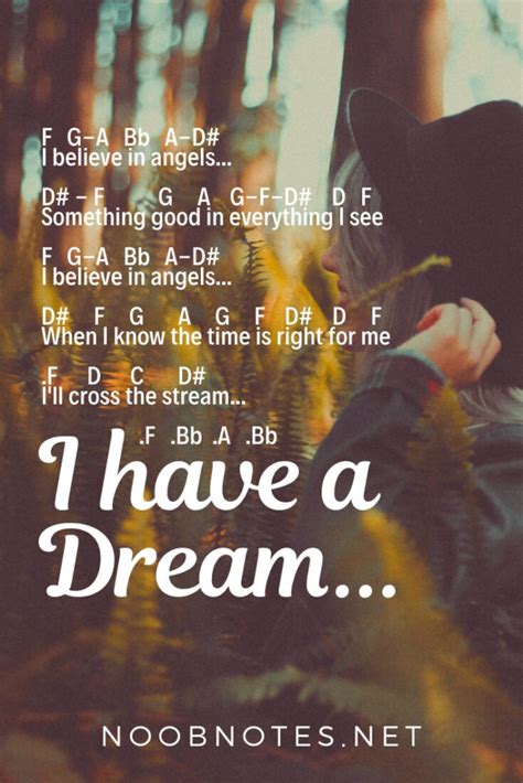 I Have A Dream – ABBA letter notes for beginners - music notes for newbies