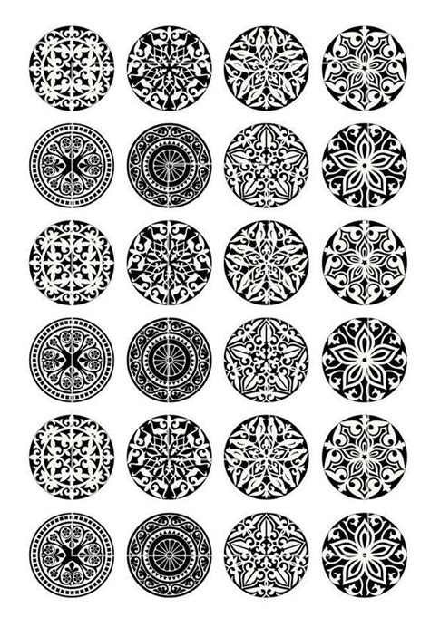 Black and White Ornaments 20mm 25mm 1 inch 1.5 inch Printable | Etsy in 2019 | White ornaments ...