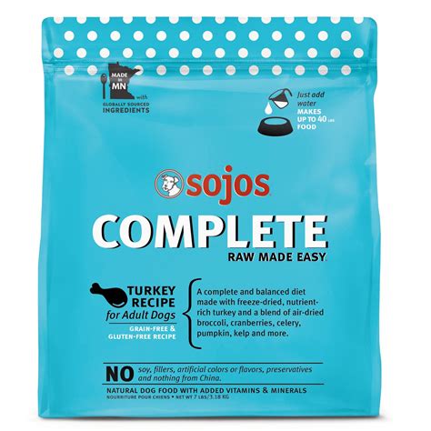 Sojos Complete Grain-Free Adult Turkey Recipe Freeze-Dried Raw Dog Food ...