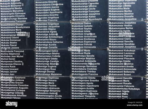 Kigali Genocide Memorial, Gisozi, Kigali, Rwanda. Wall of names Stock ...