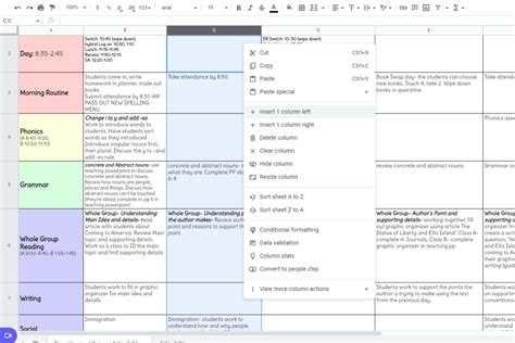 Lesson Planning with Google Sheets - The Applicious Teacher