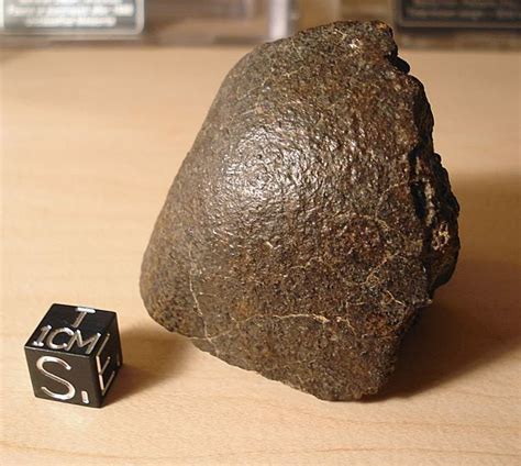 Stony chondrite meteorite. This is the most common type of meteorite ...