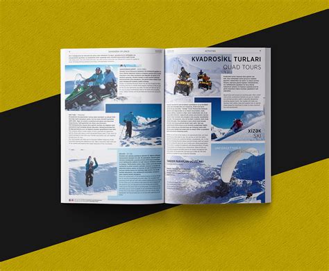 Mountain News magazine-style newspaper for Shahdag №2 on Behance