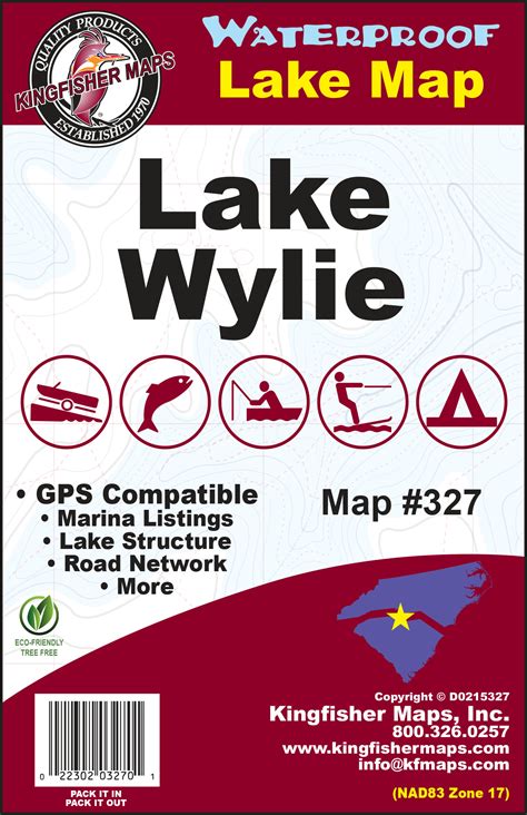 Kingfisher Maps Waterproof Lake Map Wylie - Walmart.com