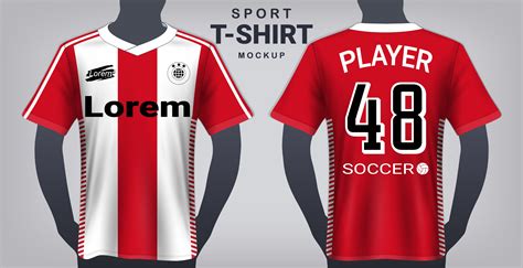 Soccer Jersey and Sport T-Shirt Mockup Template. 530703 Vector Art at ...