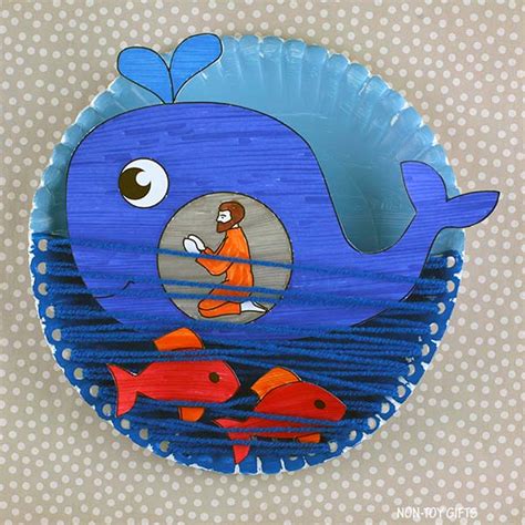 Jonah and the Whale Craft - Paper Plate Bible Craft - Coloring Craft – Non-Toy Gifts