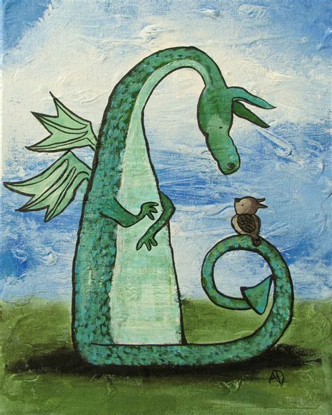 Dragon Nursery Art Print Fairy Tale Childrens Room Decor Whimsical Owl ...